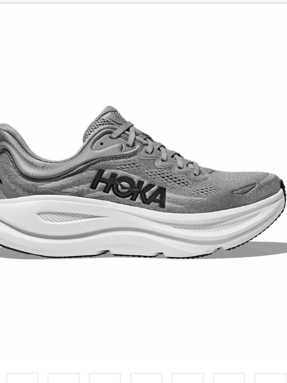 Hoka Gray Athletic Running Shoe - Black Logo
